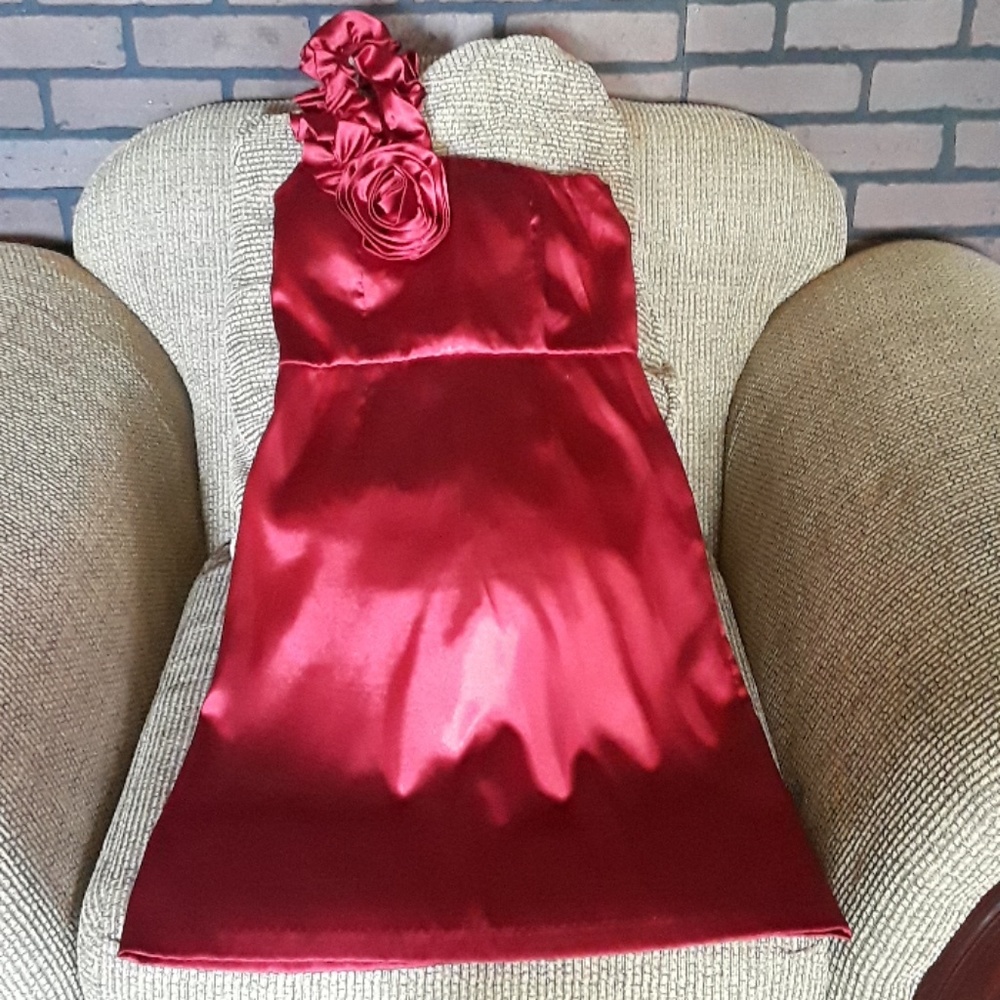 One shoulder Rose Dress